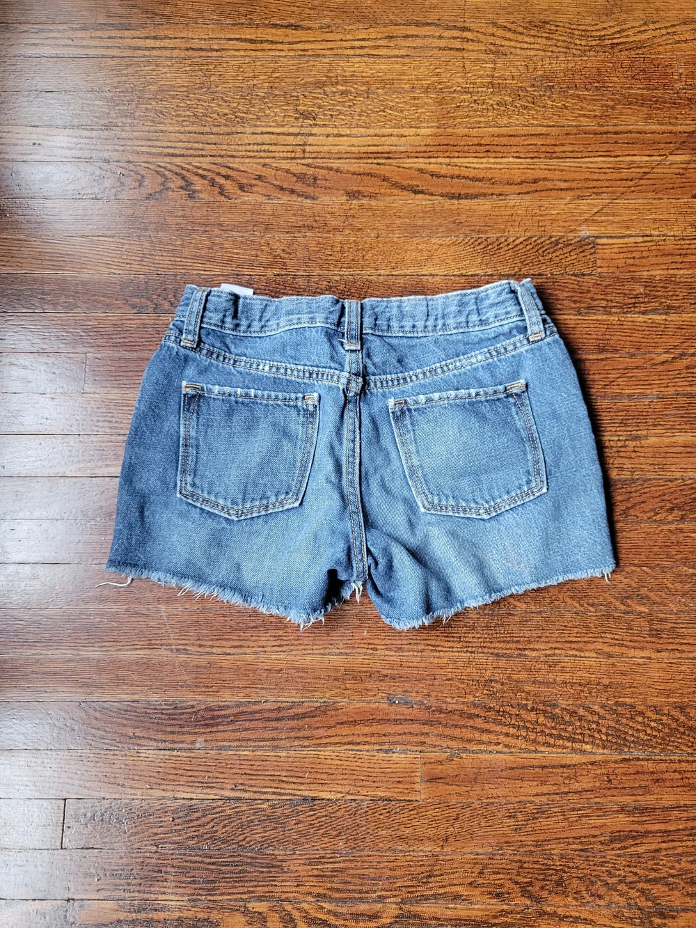 Old Navy Girls Denim Cut-Off Shorts Size 12 Cotton Adjustable Waist Distressed